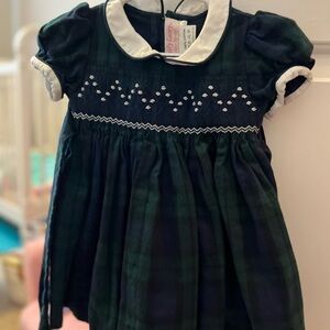 Classic Green Plaid Kids Dress